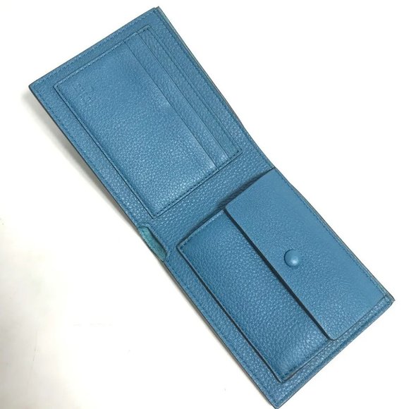 GUCCI logo Wallet Compact wallet Folded wallet Leather blue - Picture 6 of 7